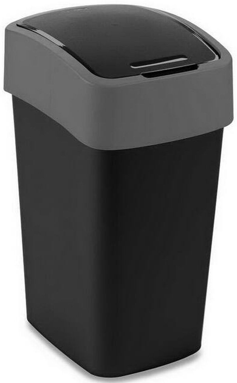 Curver FLIP BIN 25L Poubelle 47 x 26 x 34 cm noir/argenté 02171-734