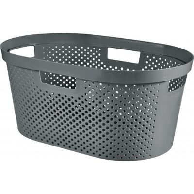 Curver INFINITY DOTS 39L Panier a linge 59 x 38 x 27 cm, gris foncé 04755-G43 - Publicité Curver INFINITY DOTS 39L Panier a linge 59 x 38 x 27 cm, gris foncé 04755-G43 - Publicité