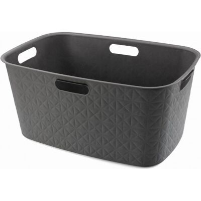 Curver SOFTEX 45L Panier a linge 39,7 x 59,4 x 27,4 cm, gris foncé 00572-Z68 - Publicité Curver SOFTEX 45L Panier a linge 39,7 x 59,4 x 27,4 cm, gris foncé 00572-Z68 - Publicité