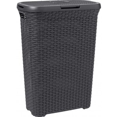 Curver STYLE 40L Coffre a linge 44,8 x 61,5 x 26,5 cm, gris foncé 00709-308 - Publicité Curver STYLE 40L Coffre a linge 44,8 x 61,5 x 26,5 cm, gris foncé 00709-308 - Publicité