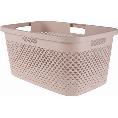 Curver PURE 47L Panier a linge 60 x 40 x 28 cm, rose 01917-Q70 - Publicité Curver PURE 47L Panier a linge 60 x 40 x 28 cm, rose 01917-Q70 - Publicité