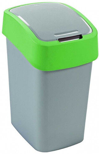 Curver FLIP BIN 9L Poubelle 35 x 18,9 x 23,5 cm argenté/vert 02170-P80