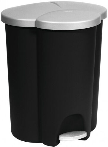 Curver TRIO 40L Poubelle a pédale 47,8 x 39,4 x 59,2 cm noir 03942-26