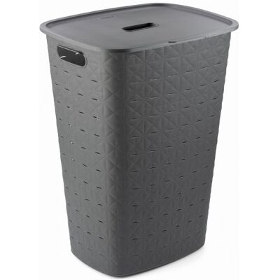 Curver SOFTEX 56L Coffre a linge 34 x 43,8 x 59,9 cm, gris foncé 00571-Z68 - Publicité Curver SOFTEX 56L Coffre a linge 34 x 43,8 x 59,9 cm, gris foncé 00571-Z68 - Publicité