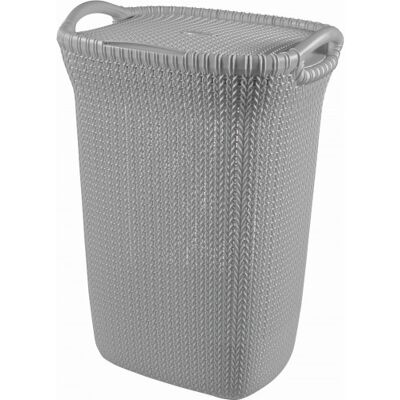 Curver KNIT 57L Coffre a linge 45 x 61 x 34 cm, gris 03676-099 - Publicité Curver KNIT 57L Coffre a linge 45 x 61 x 34 cm, gris 03676-099 - Publicité