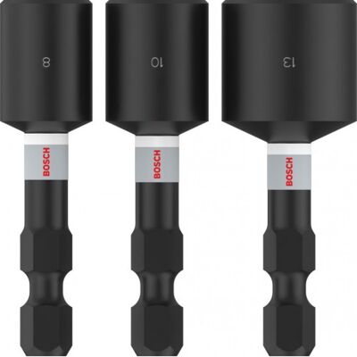 Bosch Douille PRO Nutsetter Impact, 8 x 50, 10 x 50, 13 x 50 mm, 3 pieces 2608521U64 - Publicité Bosch Douille PRO Nutsetter Impact, 8 x 50, 10 x 50, 13 x 50 mm, 3 pieces 2608521U64 - Publicité