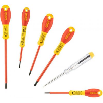 Stanley 0-65-443 FatMax Tournevis isolés (plats/Pozi), jeu de 6 pieces - Publicité Stanley 0-65-443 FatMax Tournevis isolés (plats/Pozi), jeu de 6 pieces - Publicité