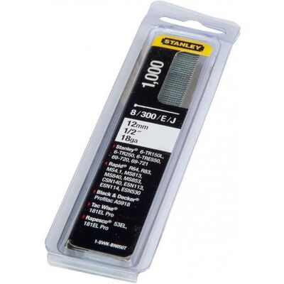 Stanley 1-SWK-BN050T 12 mm/1/2"/18 Clous type 8/300/E/J, 1000 pieces - Publicité Stanley 1-SWK-BN050T 12 mm/1/2"/18 Clous type 8/300/E/J, 1000 pieces - Publicité