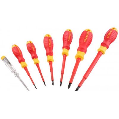 Stanley STHT60031-0 Tournevis isolés VDE (plats+PZ+testeur), jeu de 7 pieces - Publicité Stanley STHT60031-0 Tournevis isolés VDE (plats+PZ+testeur), jeu de 7 pieces - Publicité