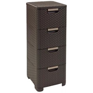 Curver STYLE 4x14L Tour a tiroirs rotin 33 x 38 x 79 cm marron 06605-210