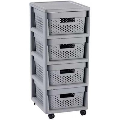 Curver INFINITY 4x11L Tour a tiroirs 36 x 30 x 69 cm gris 04356-099 - Publicité Curver INFINITY 4x11L Tour a tiroirs 36 x 30 x 69 cm gris 04356-099 - Publicité
