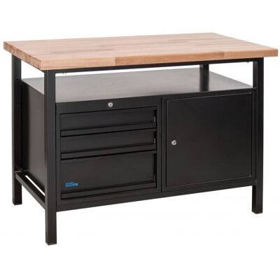 GÜDE Etabli P 1200 SLT - Black Line - 1 porte 3 tiroirs 40838 - Publicité GÜDE Etabli P 1200 SLT - Black Line - 1 porte 3 tiroirs 40838 - Publicité