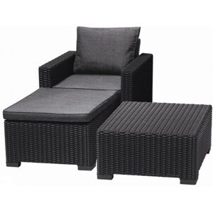 ALLIBERT MOOREA Ensemble de jardin (table, fauteuil, pouf), rotin, graphite/gris 17200418 - Publicité ALLIBERT MOOREA Ensemble de jardin (table, fauteuil, pouf), rotin, graphite/gris 17200418 - Publicité