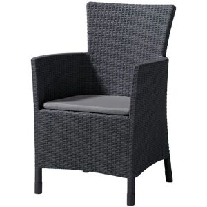 ALLIBERT IOWA Chaise de jardin, 62 x 60 x 89 cm, graphite/gris 17197853 - Publicité