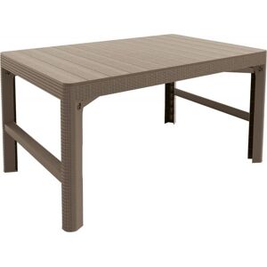 ALLIBERT LYON RATTAN Table de jardin, 116 x 71x 40/65 cm, cappuccino 17205429 - Publicité