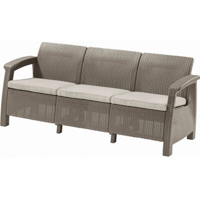 KETER CORFU LOVE SEAT MAX Canapé de jardin, 182 x 70 x 79cm, cappuccino/beige 1719 - Publicité KETER CORFU LOVE SEAT MAX Canapé de jardin, 182 x 70 x 79cm, cappuccino/beige 1719 - Publicité