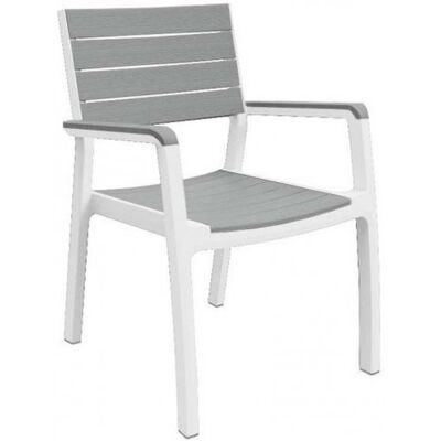 KETER HARMONY Fauteuil, 59 x 60 x 86 cm, blanc/gris 17201284 - Publicité KETER HARMONY Fauteuil, 59 x 60 x 86 cm, blanc/gris 17201284 - Publicité