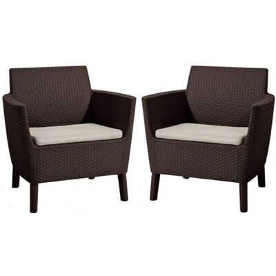 KETER SALEMO DUO Fauteuil (lot de 2 pieces), 74 x 67 x 76 cm, brun/beige 17209040 - Publicité KETER SALEMO DUO Fauteuil (lot de 2 pieces), 74 x 67 x 76 cm, brun/beige 17209040 - Publicité
