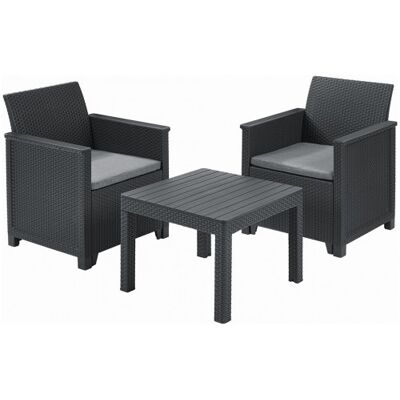 KETER ELODIE Ensemble de balcon, graphite/gris 17209482 - Publicité KETER ELODIE Ensemble de balcon, graphite/gris 17209482 - Publicité