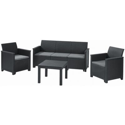 KETER ELODIE Ensemble de jardin 3 places, graphite/gris 17209489 - Publicité KETER ELODIE Ensemble de jardin 3 places, graphite/gris 17209489 - Publicité