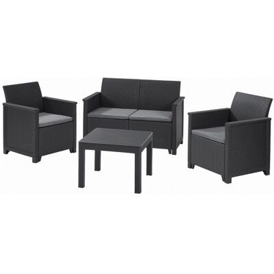 KETER ELODIE Ensemble de jardin 2 places, graphite/gris 17209485 - Publicité KETER ELODIE Ensemble de jardin 2 places, graphite/gris 17209485 - Publicité