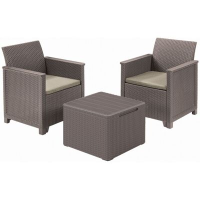 KETER ELODIE Ensemble de balcon avec table de rangement, cappuccino/sable 17212108 - Publicité KETER ELODIE Ensemble de balcon avec table de rangement, cappuccino/sable 17212108 - Publicité