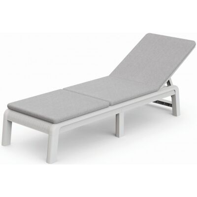 KETER ATLAS Chaise longue avec coussin, 187,5 x 58 x 29 cm, blanc/gris 17213628 - Publicité KETER ATLAS Chaise longue avec coussin, 187,5 x 58 x 29 cm, blanc/gris 17213628 - Publicité