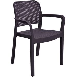 KETER SAMANNA Chaise empilable, 53 x 58 x 83 cm, marron 17199558 - Publicité KETER SAMANNA Chaise empilable, 53 x 58 x 83 cm, marron 17199558 - Publicité