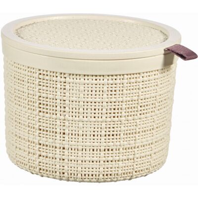 Curver JUTE 2L Boite ronde avec couvercle 17 x 17 x 13 cm, beige 01903-885 - Publicité Curver JUTE 2L Boite ronde avec couvercle 17 x 17 x 13 cm, beige 01903-885 - Publicité