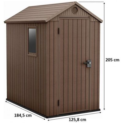 KETER DARWIN 4 x 6 Abri de jardin, 125,8 x 184,5 x 205 cm, marron 17209417 - Publicité KETER DARWIN 4 x 6 Abri de jardin, 125,8 x 184,5 x 205 cm, marron 17209417 - Publicité