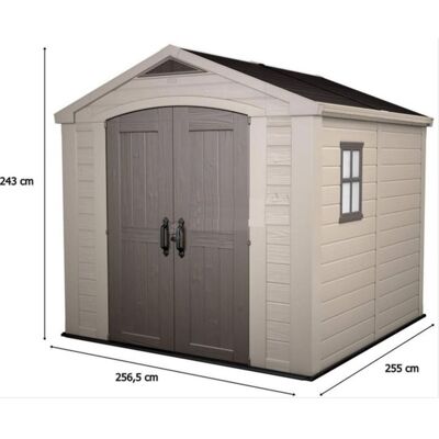 KETER FACTOR 8 x 8 Abri de jardin, 256,5 x