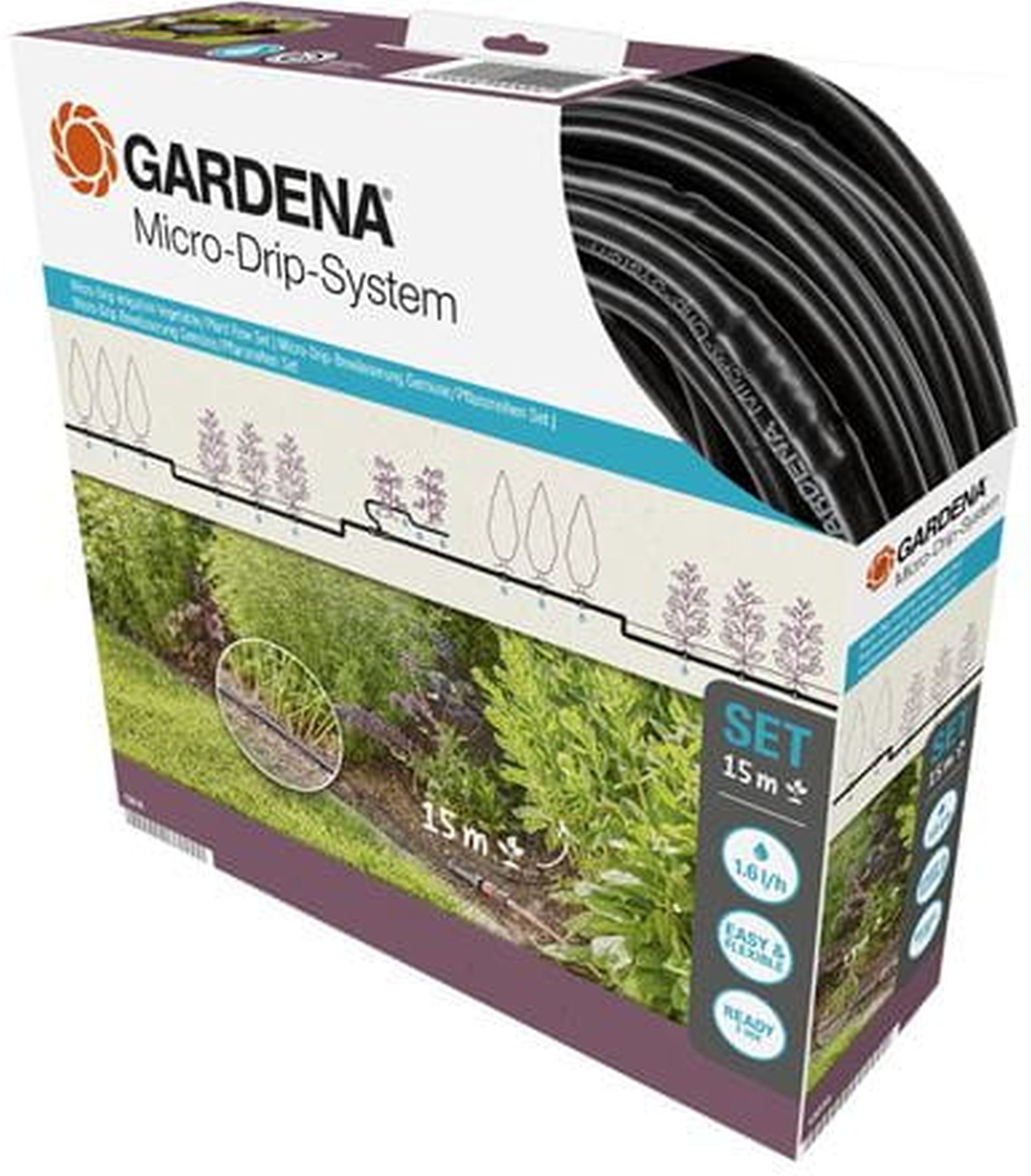 GARDENA Extension de tuyau a goutteurs intégrés de surface 4,6 mm (3/16&quot;) 15m 1362-20