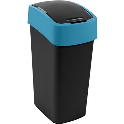 Curver FLIP BIN 45L Poubelle 65,3 x 29,4 x 37,6 cm noir/bleu 02172-280 - Publicité Curver FLIP BIN 45L Poubelle 65,3 x 29,4 x 37,6 cm noir/bleu 02172-280 - Publicité