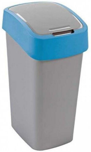 Curver FLIP BIN 45L Poubelle 65,3 x 29,4 x 37,6 cm argenté/bleu 02172-734