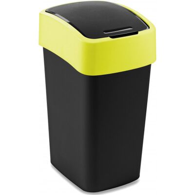 Curver FLIP BIN 25L Poubelle 47 x 26 x 34 cm noir/jaune 02171-E64 - Publicité Curver FLIP BIN 25L Poubelle 47 x 26 x 34 cm noir/jaune 02171-E64 - Publicité
