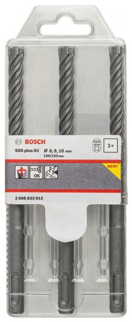 Bosch foret SDS-plus 5X, 3 pieces pr. 06/08/10 mm 2608833912