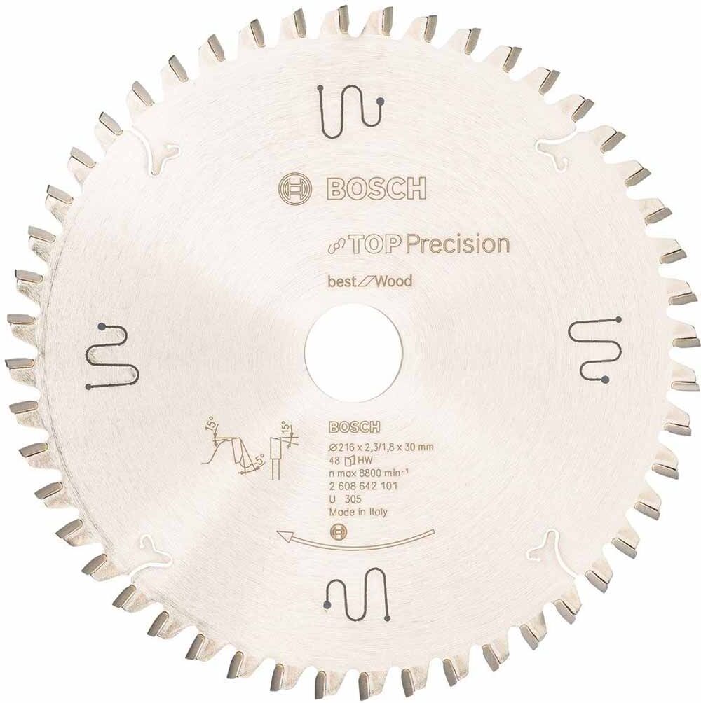 Bosch Lame de scie circulaire Top Precision Best for Wood 216x2,3/1,8 mm 2608642101