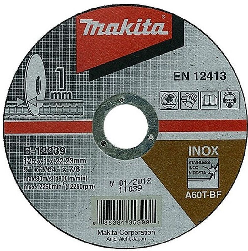 Makita B-12239 Disque a tronçonner 125x1,0x22,23 mm Inox new E-03040