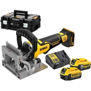 DeWALT DCW682P2 Fraiseuse a lamelles sans fil XR 18 V, (2 x 5,0 Ah), Tstak - Publicité