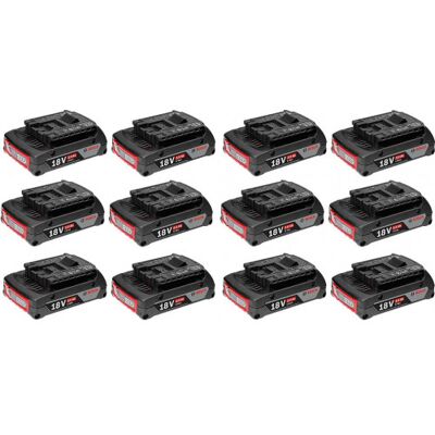 Bosch GBA 18V 2.0Ah PROFESSIONAL Batterie, 12 pcs. 0602494002 - Publicité Bosch GBA 18V 2.0Ah PROFESSIONAL Batterie, 12 pcs. 0602494002 - Publicité