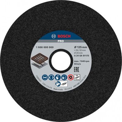Disque à meuler Bosch 1608600069 - 125mm, grain 24 - Usage intensif - Publicité Disque à meuler Bosch 1608600069 - 125mm, grain 24 - Usage intensif - Publicité