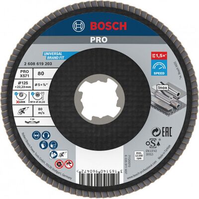 Bosch Plateau a lamelles PRO X571, bombé, 125 mm, G80, X-Lock 2608619203 - Publicité Bosch Plateau a lamelles PRO X571, bombé, 125 mm, G80, X-Lock 2608619203 - Publicité
