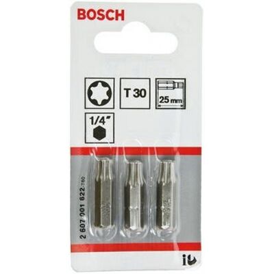 Bosch Embout de vissage qualité extra-dure T30, 25 mm 2607001622 - Publicité Bosch Embout de vissage qualité extra-dure T30, 25 mm 2607001622 - Publicité