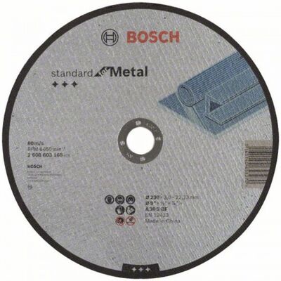 Bosch Disque a tronçonner Standard for Metal 230x3 mm 2608603168 - Publicité Bosch Disque a tronçonner Standard for Metal 230x3 mm 2608603168 - Publicité