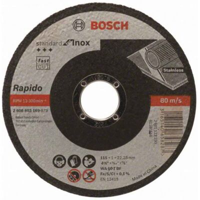 Bosch Disques a tronçonner Standard for Inox 115x1 mm 2608603169 - Publicité Bosch Disques a tronçonner Standard for Inox 115x1 mm 2608603169 - Publicité