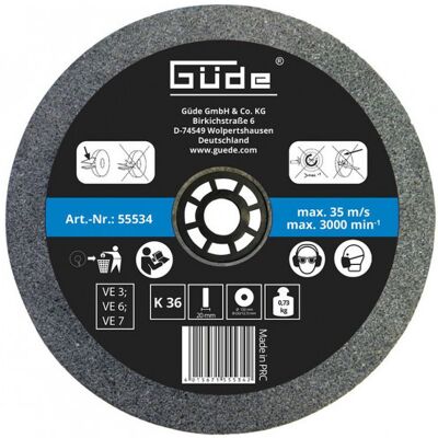 Güde G55223 G55271 G55235 Roue abrasive - K36, 150mm, 20mm - Publicité Güde G55223 G55271 G55235 Roue abrasive - K36, 150mm, 20mm - Publicité