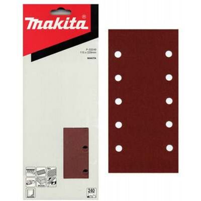 Makita P-35754 Papier abrasif avec velcro, 115x229mm, 10 tours, 50 pcs, K100, 9046 - Publicité Makita P-35754 Papier abrasif avec velcro, 115x229mm, 10 tours, 50 pcs, K100, 9046 - Publicité