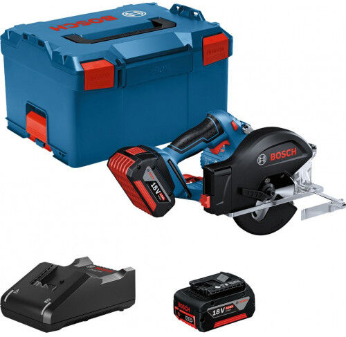 Bosch GKM 18V-50 Scie circulaire sans fil, 2x 5,0 Ah, GAL18V-40 L-BOXX 06016B8002