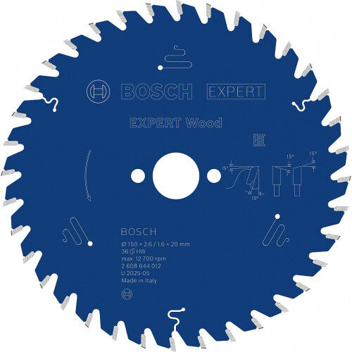 Bosch Lame de scie circulaire EXPERT Wood, 150 x 2,6/1,6 x 20 mm, T36 2608644012