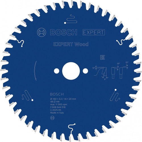 Bosch Lame de scie circulaire EXPERT Wood, 160 x 2,2/1,6 x 20 mm, T48 2608644018